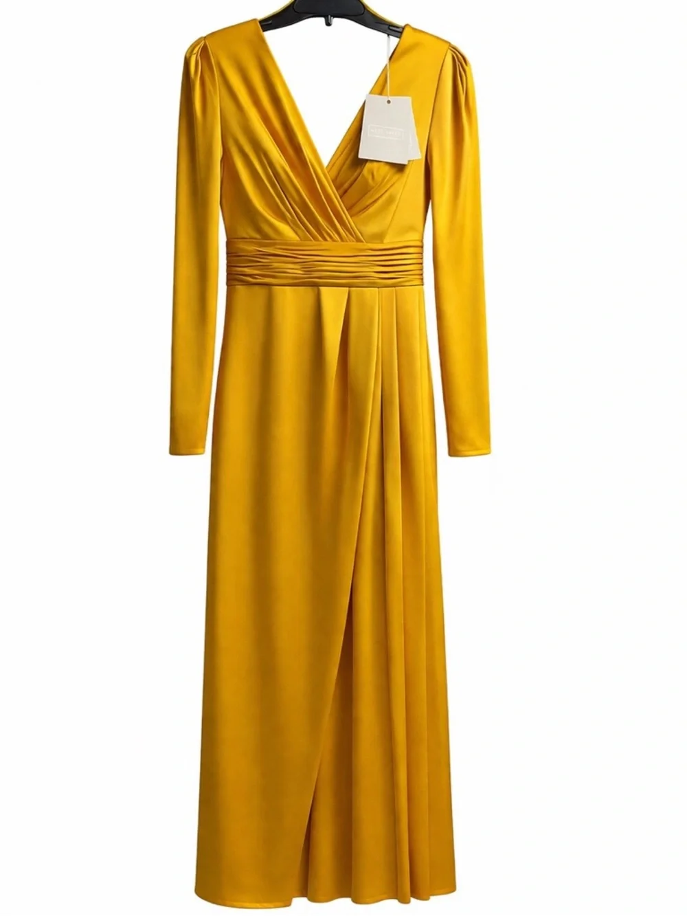 Mac Duggal Satin Marigold Formal Gown Size 10 NWT Luxury - Picture 4 of 7